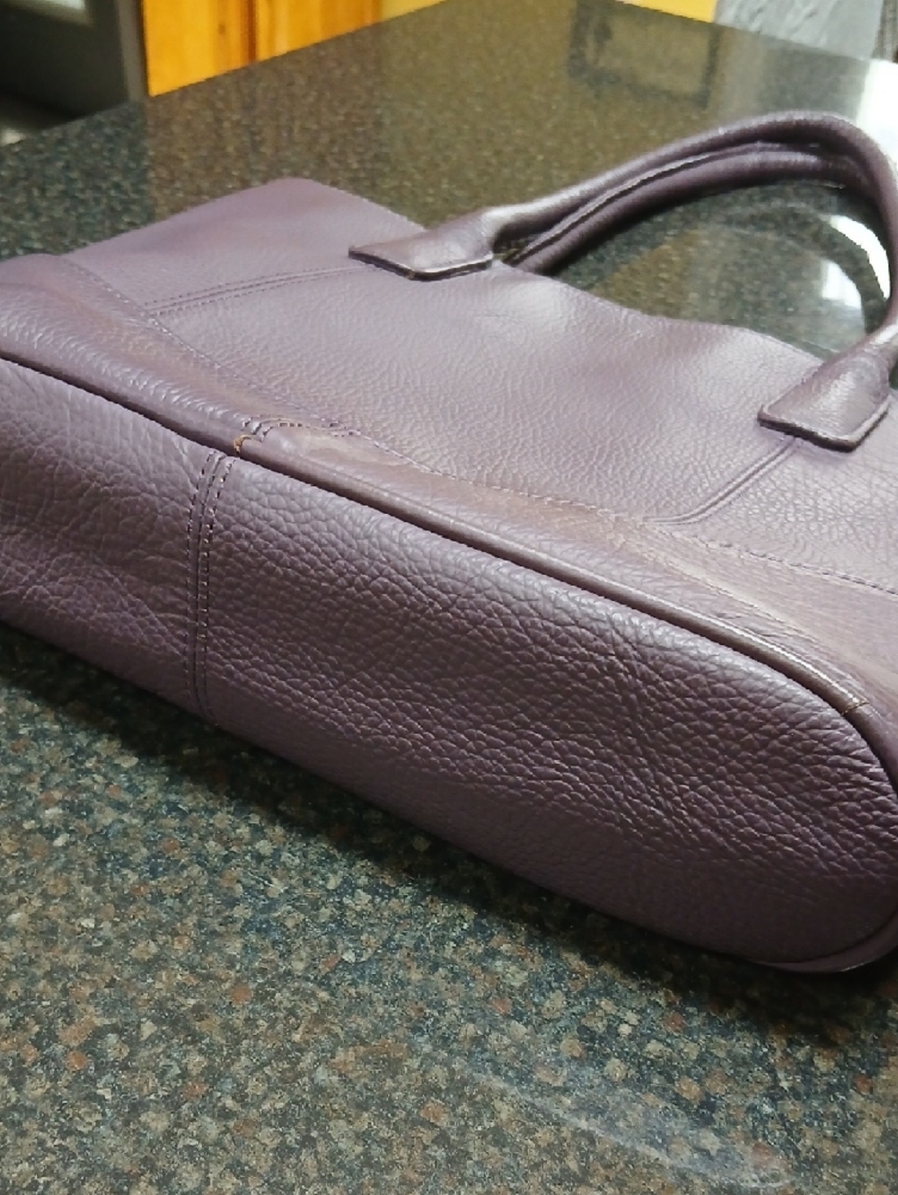 AMERICAN Leather Tote Bag in PURPLE - Women's Handbag - Picture 5 of 6